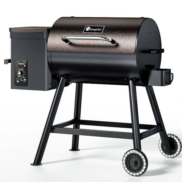 456 sq. in. Wood Pellet Grill Smoker with Auto Temperature Control for Outdoor RV BBQ in Bronze