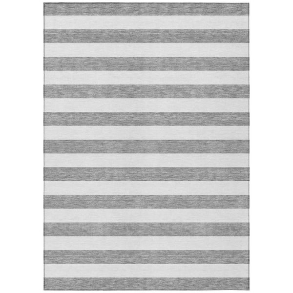Chantille ACN528 Gray 5 ft. x 7 ft. 6 in. Machine Washable Indoor/Outdoor Geometric Area Rug