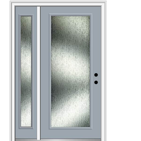 MMI Door 48 in. x 80 in. Left-Hand/Inswing Rain Glass Storm Cloud Fiberglass Prehung Front Door on 6-9/16 in. Frame
