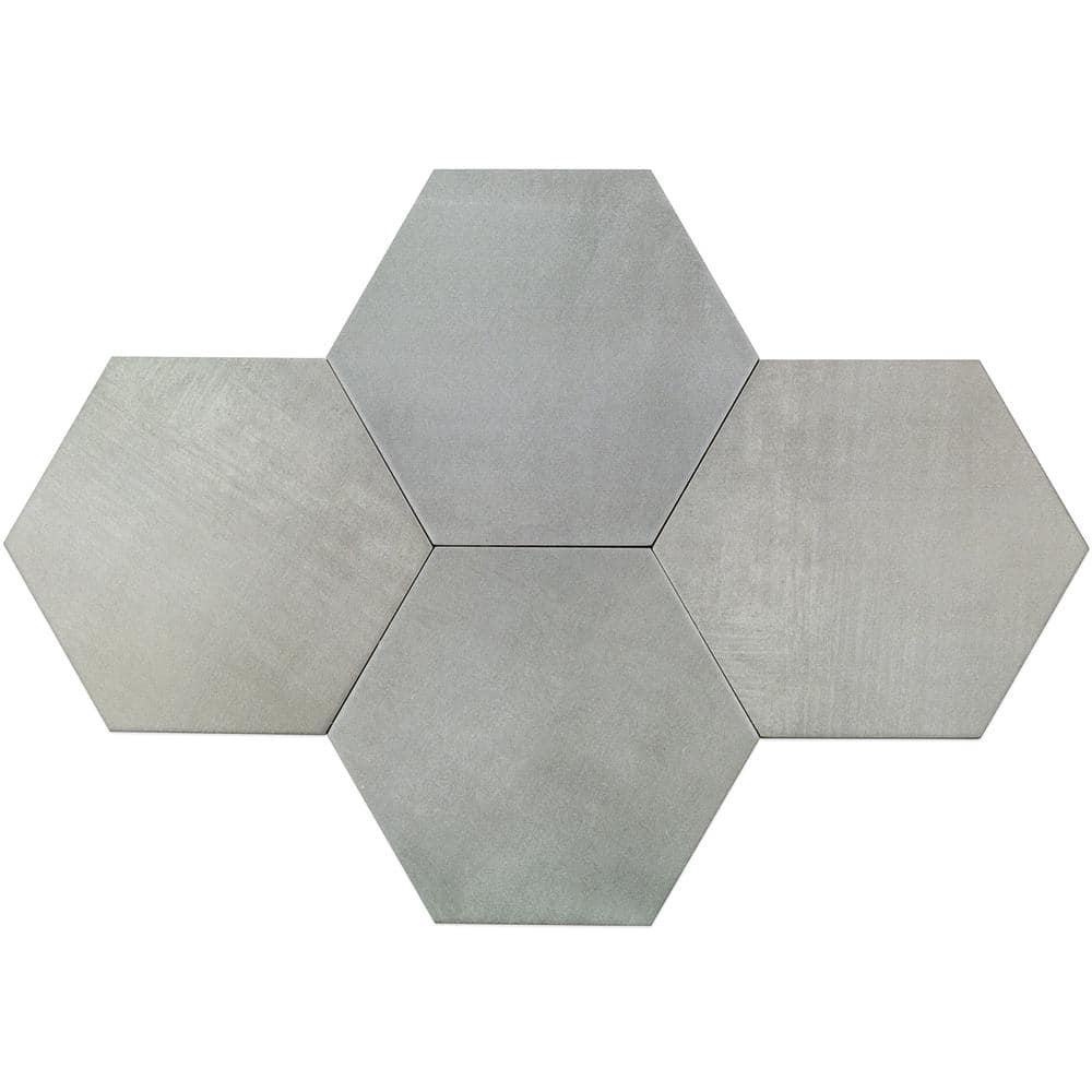Gray Hexagon Matte Porcelain Floor and Wall Tile