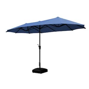 13 ft. Market Patio Umbrella 2-Side in Blue with Mobile Base