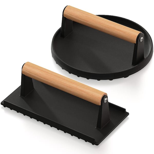 Sorbus Smash Burger Press Kit - Cast Iron Grill Press Set - Black - Cast Iron