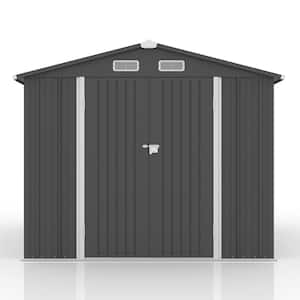 10 ft. W x 8 ft. D Large Outdoor Metal Storage Shed Galvanized Steel Garden Shed with Lockable Double Doors (80 sq. ft.)