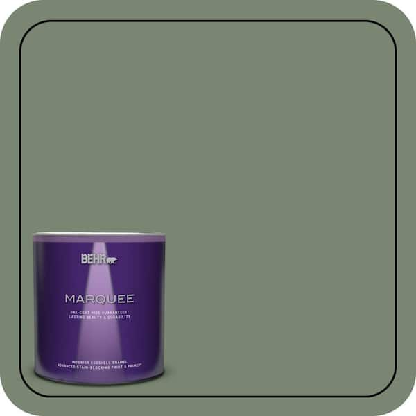 BEHR MARQUEE 1 qt. #440F-5 Winter Hedge Eggshell Enamel Interior Paint & Primer