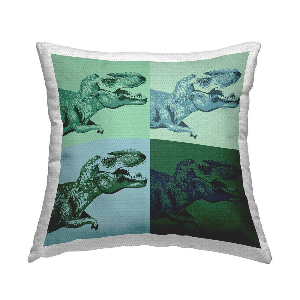 Pop Style Dinosaur T-Rex Animal Green Square Outdoor Throw Pillow price history on PriceWatchPro