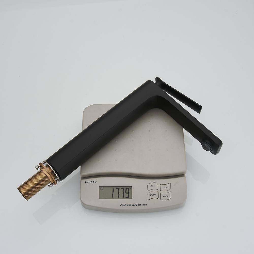 Matte Black Tall Single Handle Vessel Sink Faucet