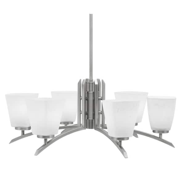 starlight✳︎ Siena 26 in. 6 Light Graphite Chandelier with Clear Bubble