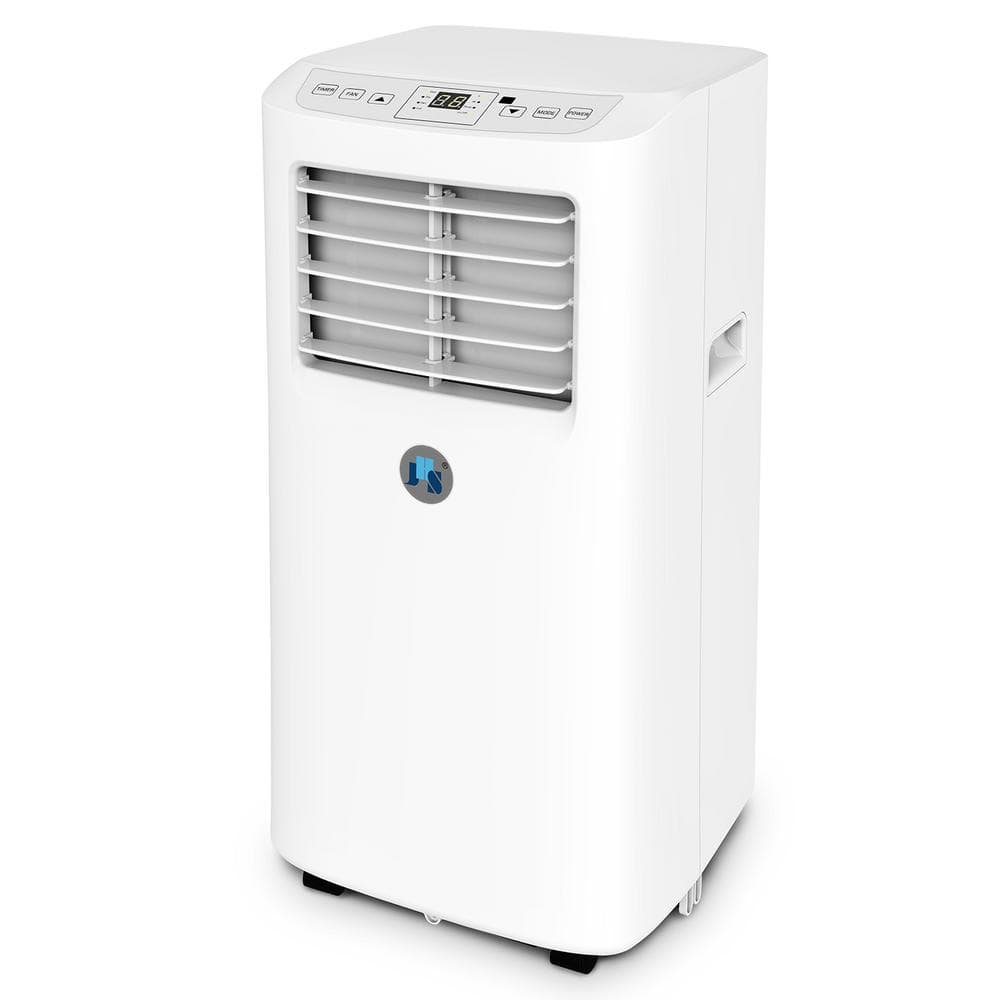 JHS 8,000 BTU Portable Air Conditioner Cools 170 Sq. Ft. with Dehumidifer,  Fan, Remote, LED Display and Timer in White A019J-05KR - The Home Depot