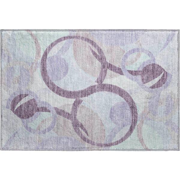 Mayfield Premium Machine Washable Abstract AMF2168 Plum 2 ft. x 3 ft. Accent Rug