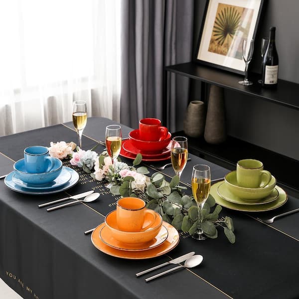 vancasso Navia 16-Piece Assorted Colors Stoneware Dinnerware Set