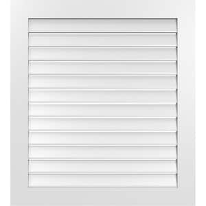 36" x 40" Vertical Surface Mount PVC Gable Vent: Functional with Standard Frame