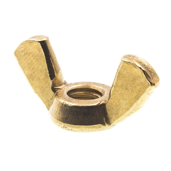 Prime-Line 1/4 in.-20 Solid Brass Wing Nuts Cold-Forged (10-Pack)