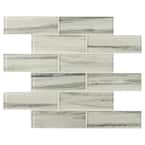 Malta Cliffs 2 in. x 6 in. Subway 11.81 in. x 11.81 in. x 8 mm Glossy Glass Mosaic Tile (9.7 sq. ft. / case)