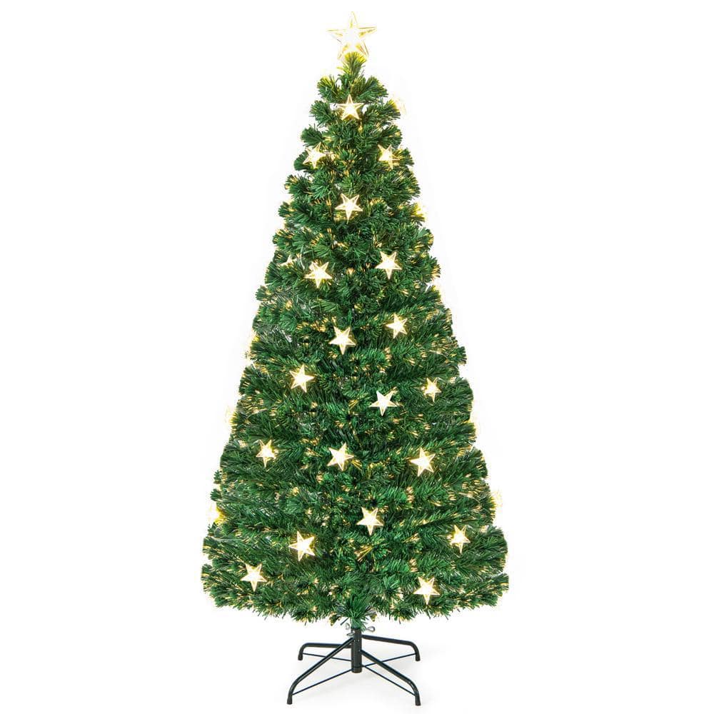 Glitzhome 6 ft. Pre-Lit Green Fir Artificial Christmas Tree with 350 LED  Lights 9 Functional Multi-color Remote controller 2014600019 - The Home  Depot
