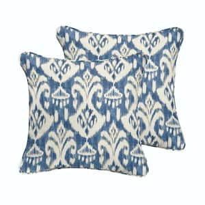 Rivoli Indigo Square Outdoor Throw Pillow (2-Pack)