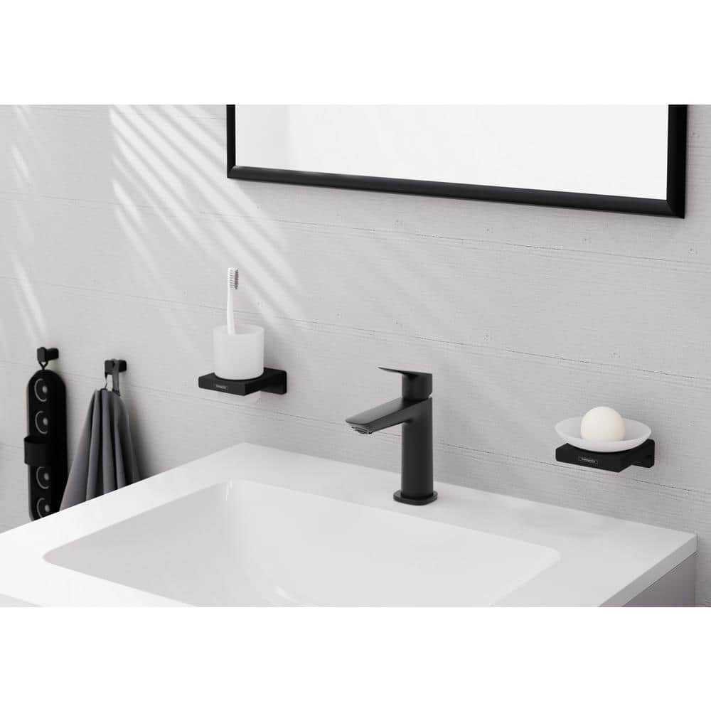 Matte Black Single-Hole Bathroom Faucet with Ergonomic Handle