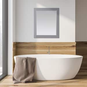 Maribella 27.2 in. W x 36 in. H Rectangular Wood Framed Wall Bathroom Vanity Mirror in Grey