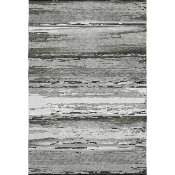 Mayfield Premium Machine Washable Abstract AMF2243 Gray 10 ft. x 14 ft. Area Rug