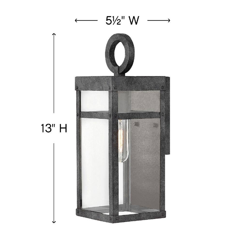 Porter Aged Zinc 13" Dimmable LED Outdoor Wall Lantern