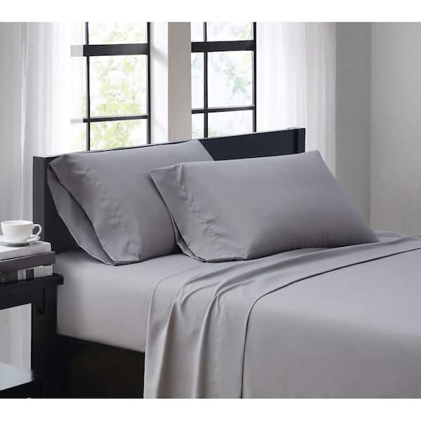 Truly Soft Grey 3-Piece Solid 180 Thread Count Microfiber Twin Sheet Set