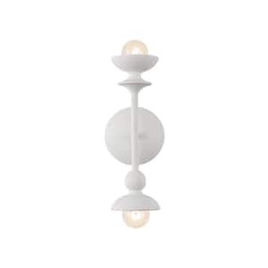 Cadence 11-in 2 Light 60-Watt Antique White Vanity Light