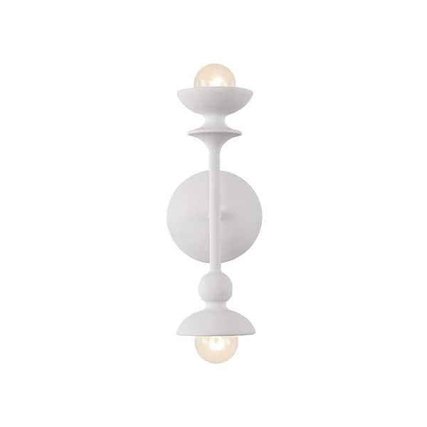 ALORA Cadence 11-in 2 Light 60-Watt Antique White Vanity Light