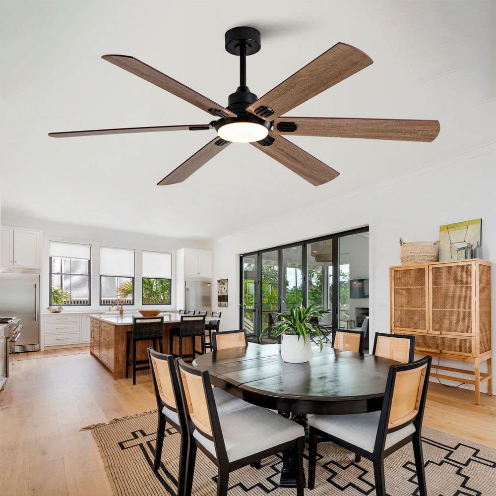 Noiseless 60 in. Black 6 Plywood Blades Downrod Standard Ceiling Fan with Dimmible LED Light and Remote Included price history on PriceWatchPro