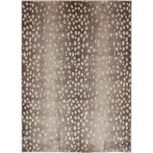 Unbranded Bazaar Iridessa Grey/White 5 ft. x 7 ft. Animal Print Polypropylene Area Rug