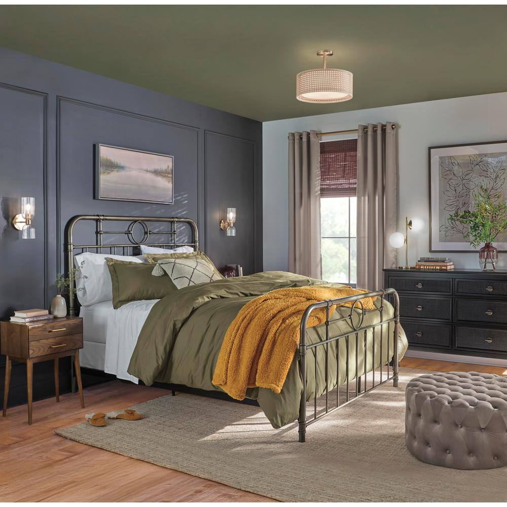 Olive Green Cotton Percale Full/Queen Duvet Set with Shams