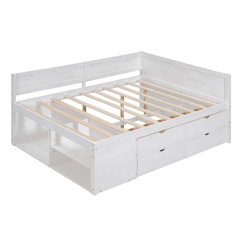 Gray Full Size Daybed with Drawers and Shelves - thumbnail 2