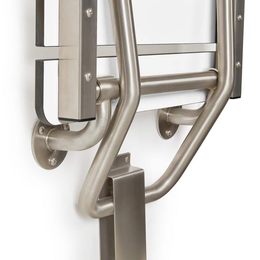 32" x 15" White Phenolic Slats Folding Wall Mount Shower Seat