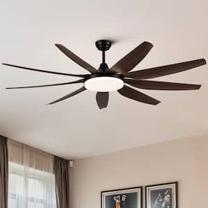Modern Farmhouse 71 in. Indoor Integrated LED Brown Ceiling Fan with Remote Control and DC Motor