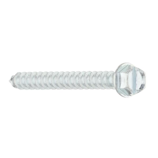 Everbilt #12 x 2 in. Slotted Hex Head Zinc Plated Sheet Metal Screw  (25-Pack) 802382 - The Home Depot