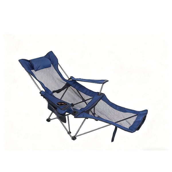 Foldable Camping Chair with Reclining Backrest-330LBS Heavy Duty Steel Frame, Mesh Cup Holder & Pillow