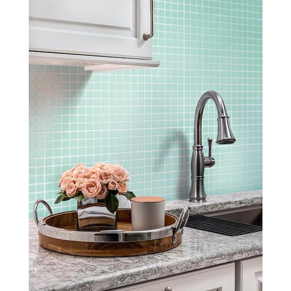 Pastel Turquoise And Polished Nickel Recall The Sea In This Kitchen