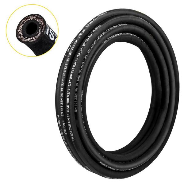 Hydraulic Hose 3/4 in. x 50 ft. Coiled Hydraulic Hose 3120 PSI, Rubber Hydraulic Hose, Hydraulic Oil Flexible Hose