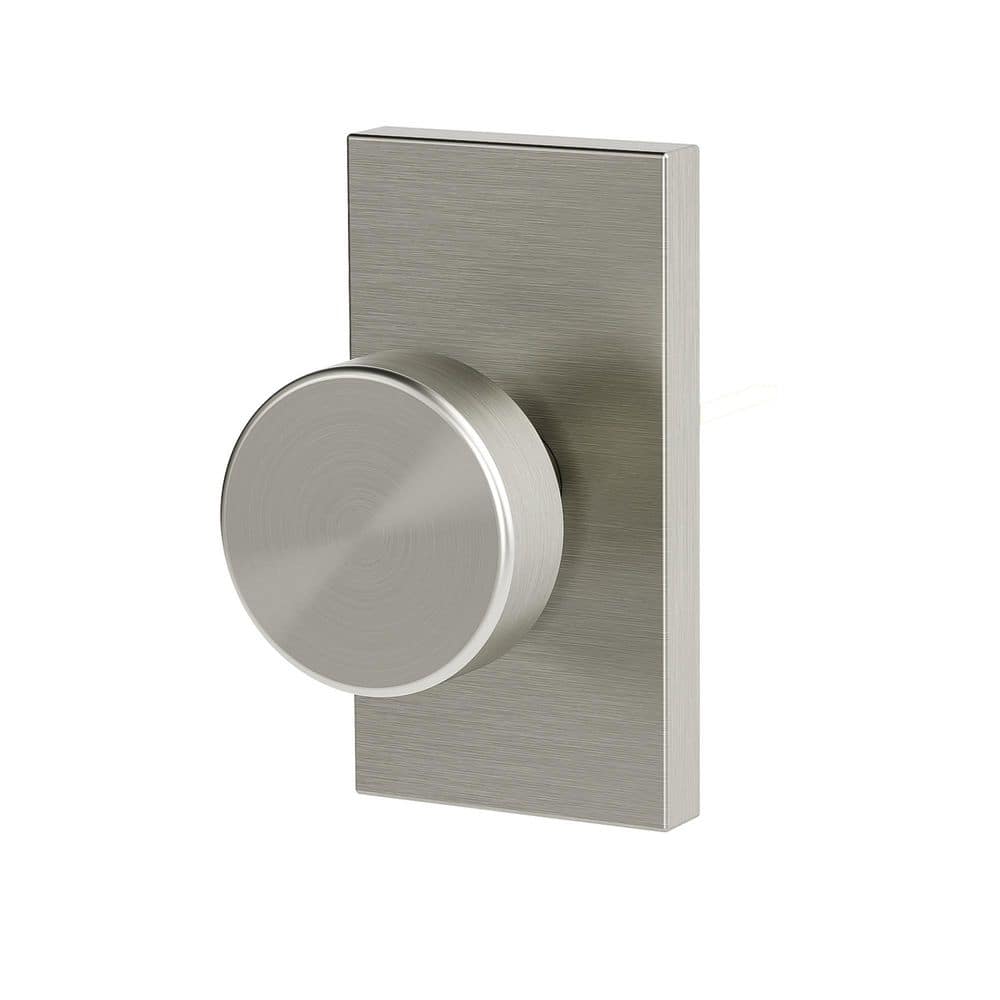 Modern Metal Satin Nickel Interior Hall/Closet Unkeyed Passage Door Knob with Round Knob and Rectangular Backplate price history on PriceWatchPro