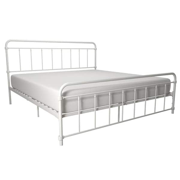 Dhp Windsor White Metal King Bed De86552, White Metal King Bed Frame