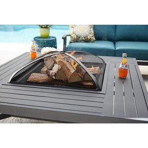 43.50 in. Aluminum Fire Pit Table in Black