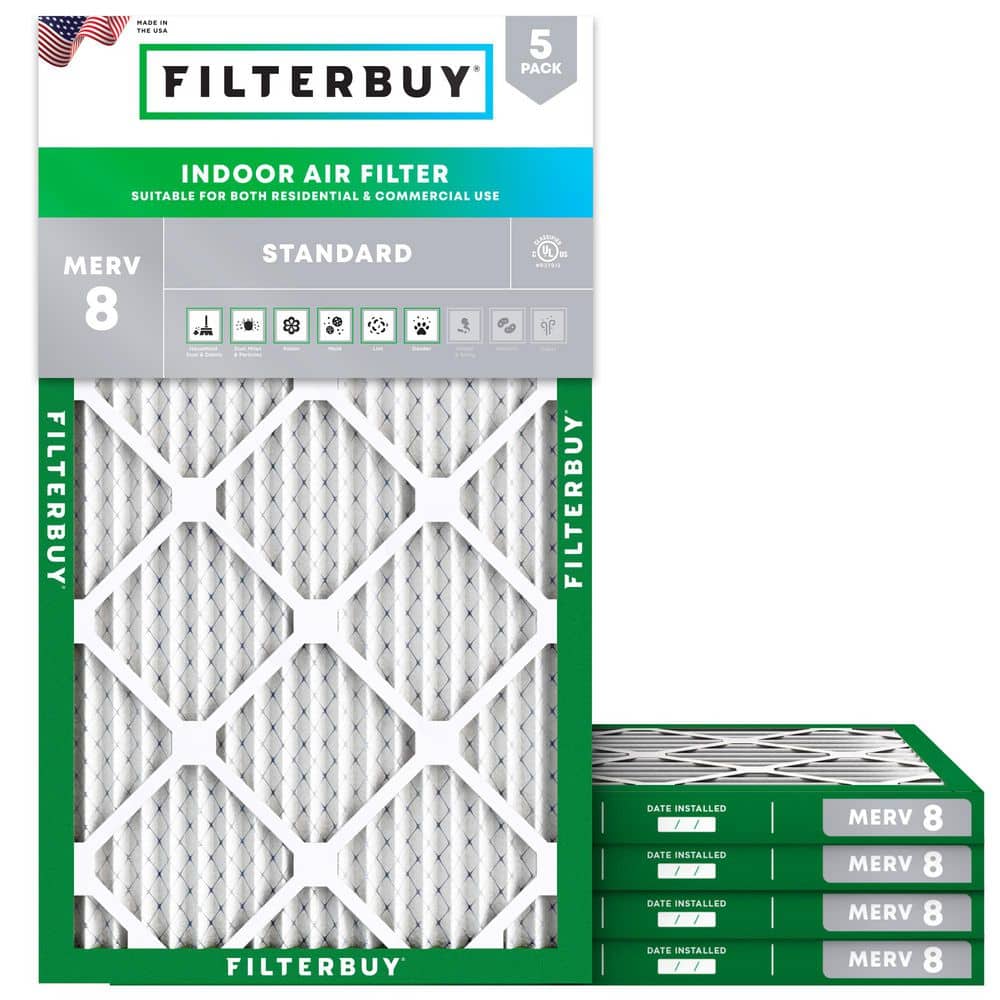 13.25 in. x 22.75 in. x 1 in. MERV 8 (FPR 5) Dust Defense Pleated HVAC AC Furnace Air Filters Replacement (5-Pack) price history on PriceWatchPro