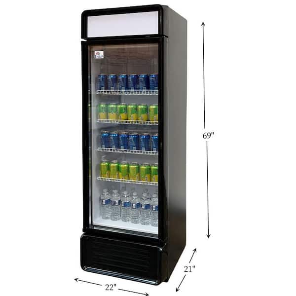 22 in. 9 cu. ft. Glass Door Merchandiser Refrigerator in Black