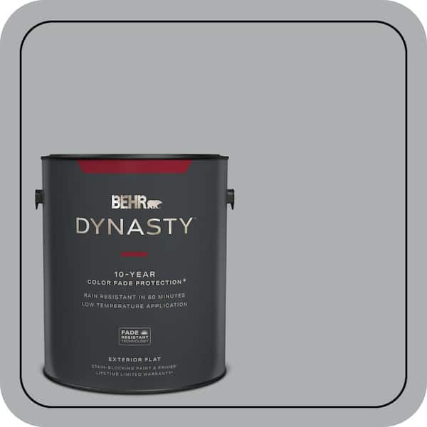 BEHR DYNASTY 1 gal. #N500-3 Tin Foil Flat Exterior Stain-Blocking Paint & Primer