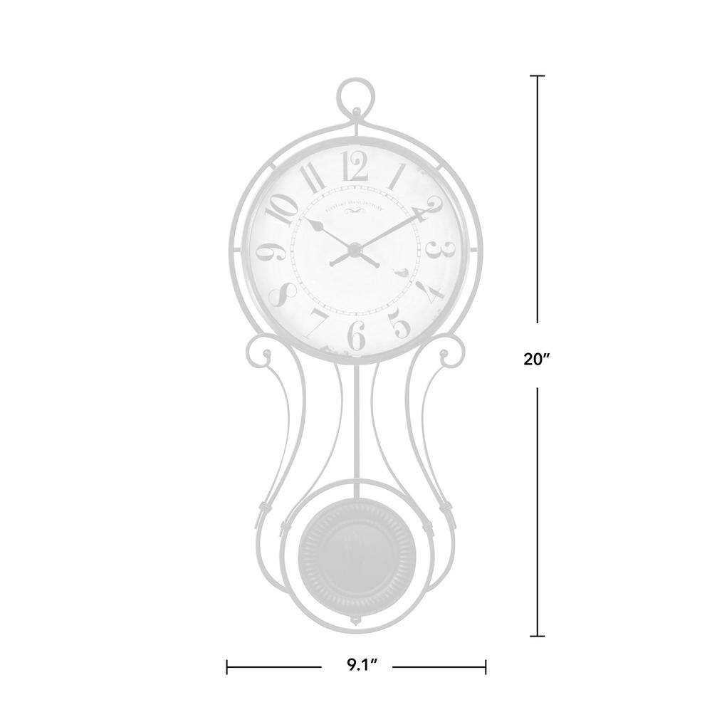 Harwick Black Wrought Iron Pendulum Wall Clock