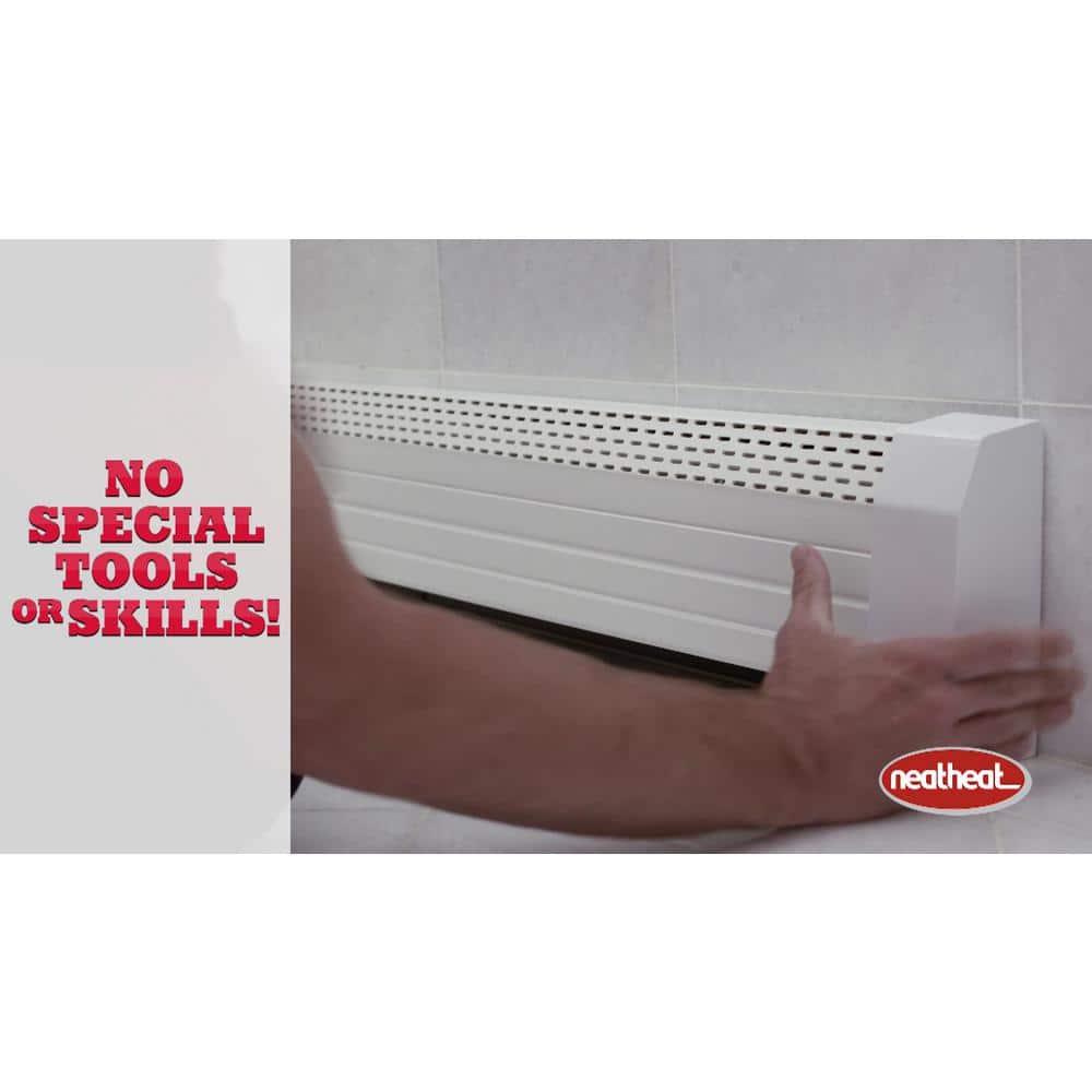 Tall White Polymer Baseboard Heater Cover, 4 ft
