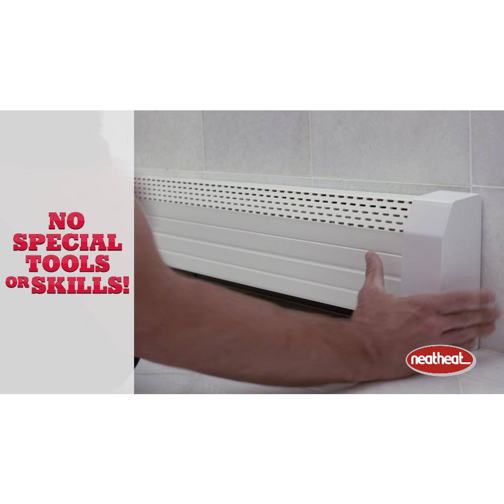 Tall White Polymer Right End Cap for Baseboard Heater
