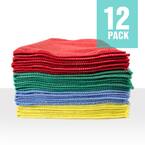 Microfiber Cleaning Cloths, 16in. x 16in., Multi-Colored (12-Pack)