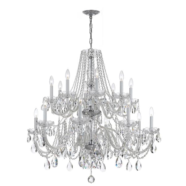 Crystorama Traditional Crystal 16-Light Polished Chrome Crystal Chandelier