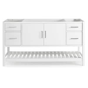 Harrison 60 in. W x 21 in. D x 34 in. H Bath Vanity Cabinet without Top in White