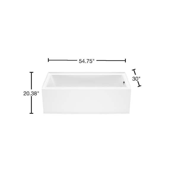 ANZZI Lexi-Class Series 60 x 36 x 60 White Acrylic Alcove Three