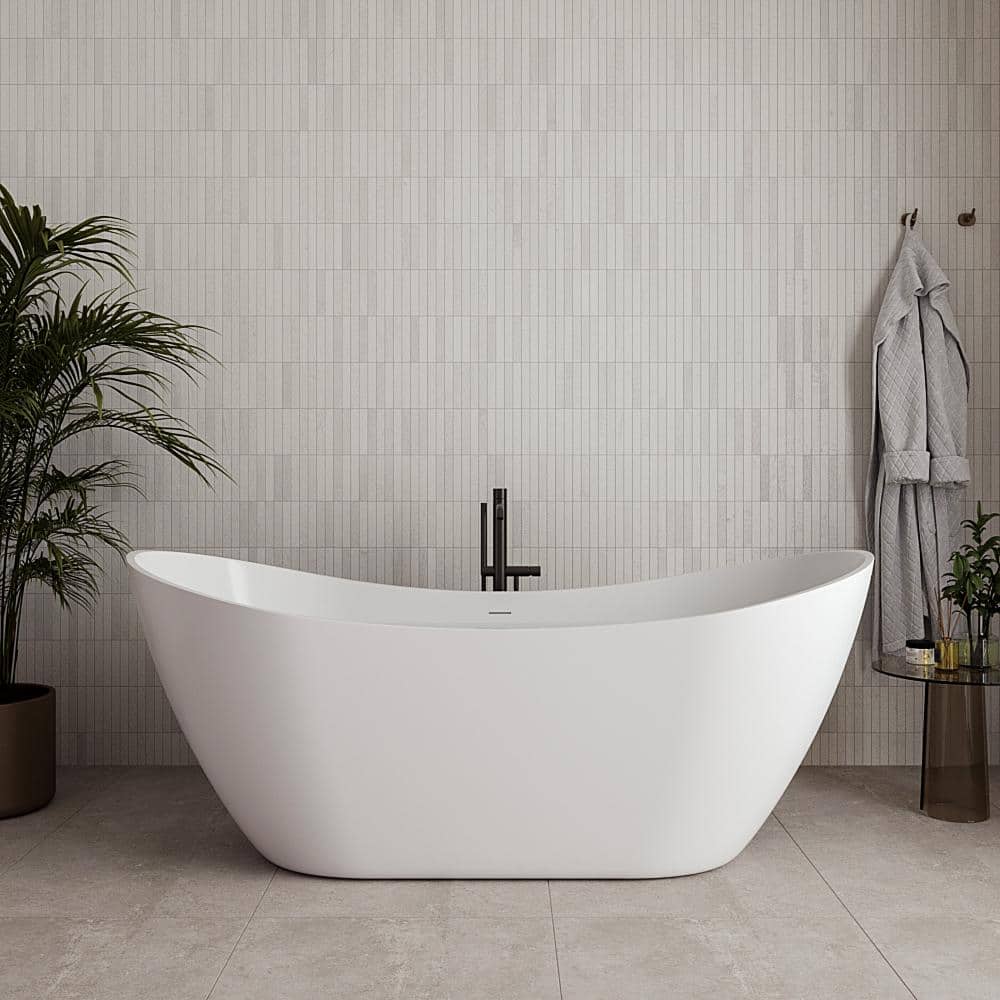 Streamline 71 in. x 32 in. Acrylic Freestanding Soaking Bathtub in